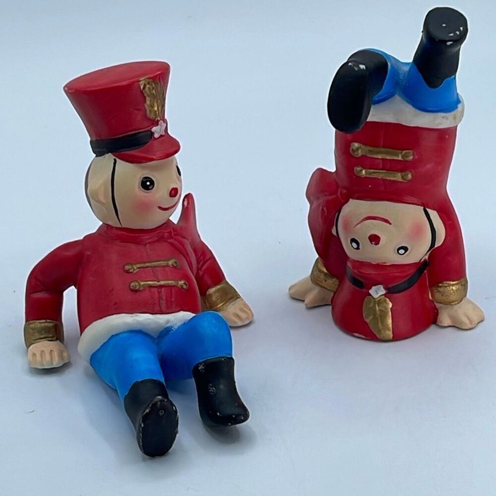 Set of two vintage Ron Gordon tumbling soldier boys ceramic stamped.
